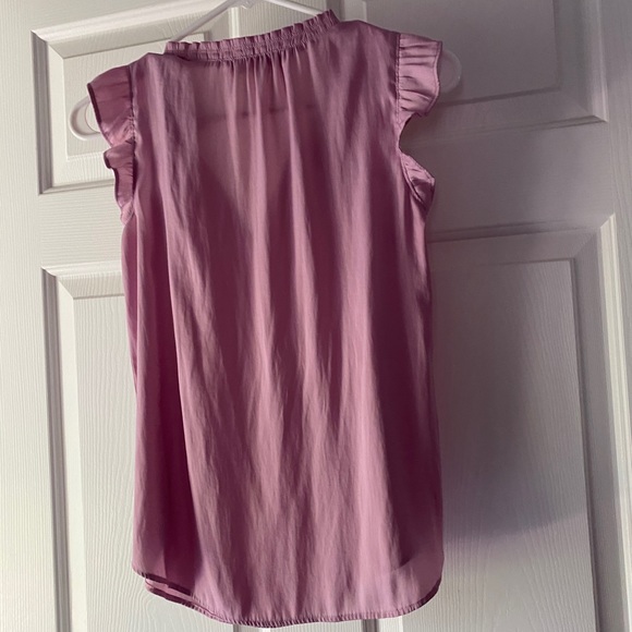 2/$20: LOFT Petites Ruffle Henley Tank Blouse - Picture 3 of 6